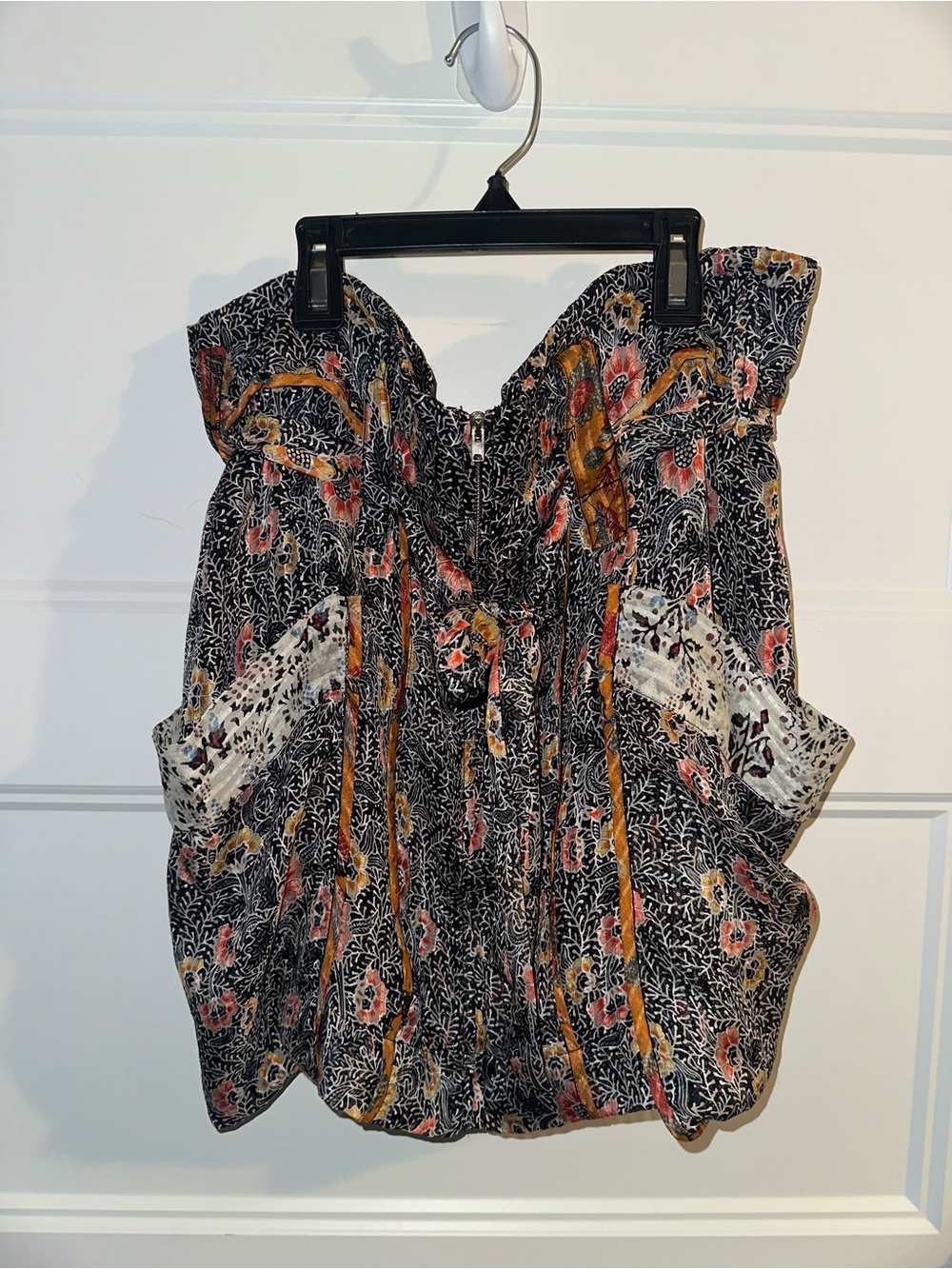 Isabel Marant Black Floral Mini Skirt 100% Silk